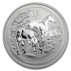 Stříbrná mince Lunar II, 1 Oz Rok koně 2014/Year of the Horse