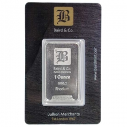 Rhodium slitek 1 Oz Baird & Co.