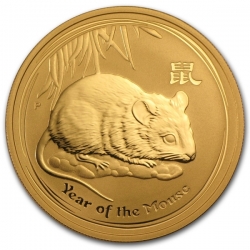 Zlatá mince Lunar II, 1 Oz Rok krysy 2008/Year of the Mouse