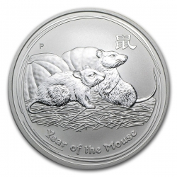 Stříbrná mince Lunar II, 1 Oz Rok krysy 2008/Year of the Mouse