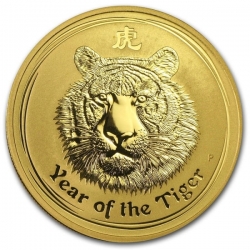 Zlatá mince Lunar II, 1 Oz Rok tygra 2010/Year of the Tiger