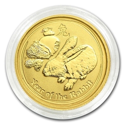 Zlatá mince Lunar II, 1/20 Oz Rok králíka 2011/Year of the Rabbit 