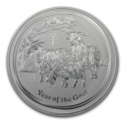 Stříbrná mince Lunar II, 1000g Rok kozy 2015/Year of the Goat