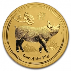 Zlatá mince Lunar II, 1 Oz Rok vepře 2019/Year of the Pig