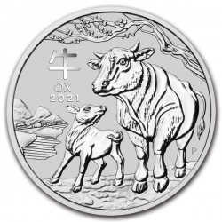 Stříbrná mince Lunar III, 1000g Rok buvola 2021/Year of the Ox