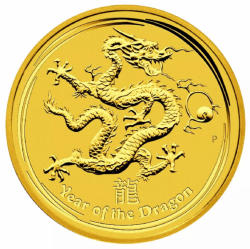 Zlatá mince Lunar II, 1 Oz  Rok draka 2012 / Year of the Dragon