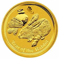 Zlatá mince Lunar II, 1 Oz Rok králíka 2011/Year of the Rabbit