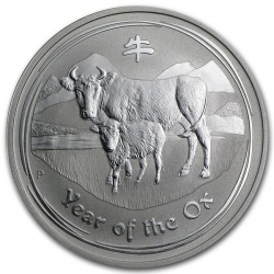 Stříbrná mince Lunar II, 1 Oz Rok buvola 2009/Year of the Ox