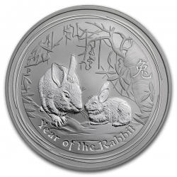 Stříbrná mince Lunar II, 1 Oz Rok králíka 2011/Year of the Rabbit