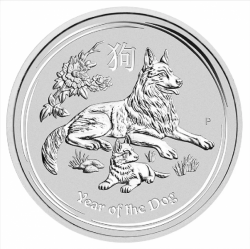 Stříbrná mince Lunar II, 1000g Rok psa 2018/Year of the Dog