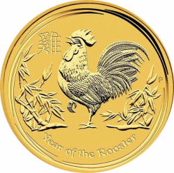 Zlatá mince Lunar II, 1 Oz Rok kohouta  2017 / Year of the Rooster