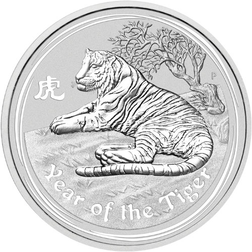 Stříbrná mince Lunar II, 1 Oz Rok tygra 2010/Year of the Tiger
